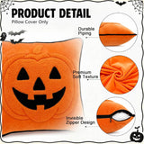 Halloween Pillow Covers 18x18 Set of 2, Pumpkin Lantern Cases