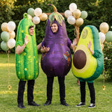 Inflatable Eggplant Costume for Adult, Funny Halloween Blow Up
