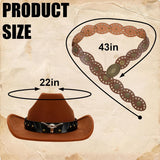 Cowboy Hat and Western Belt Set for Women with Hatband