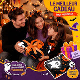 Ghost Blanket, Black Halloween Pumpkin Blankets and Throws