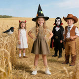 Scarecrow Costume Accessories Set with Hat for Kids, 6 Pieces