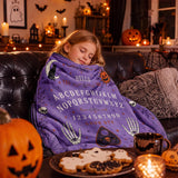 Halloween Blanket, Witchy Purple Ouija Board Skull Blanket