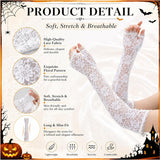 Floral Long Fingerless Lace Gloves for Women