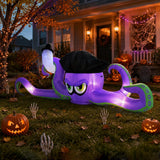 10FT Halloween Inflatable Outdoor Decorations, Blow Up Purple Octopus Ghost with Built-in Bright LEDs, Yard Lawn Garden Party Decor