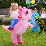 Inflatable Axolotl Costume Kids, Funny Ride-on Blow Up Outfit