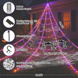 455 LED Halloween Lighted Giant Spider Web Decorations Outdoor