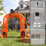 9FT Halloween Inflatable Archway Outdoor Decorations, Blow Up Pumpkin Arch with Built-in Bright LEDs, Yard Lawn Garden Party Decor