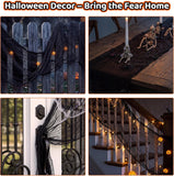PARTY TELLER 6-Pack Black Creepy Cloth, Halloween Gauze Spider Web Decor
