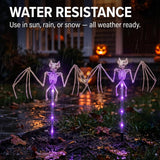 Solar Halloween Outdoor Skull Stake Lights, 8 Modes Remote