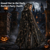 Halloween Gold Hooded Costume Cloak