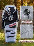 7FT Halloween Inflatable Outdoor Decorations, Blow Up Tombstone with Built-in Bright LEDs, Yard Lawn Garden Party Decor