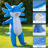 Inflatable Axolotl Costume for Adults Funny Blow Up Party Suit