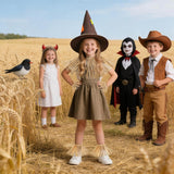 Scarecrow Costume Accessories Set with Hat for Kids, 6 Pieces