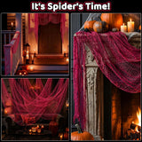 6-Pack Pink Creepy Cloth, Halloween Gauze Spider Web Decor