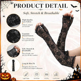 Floral Long Fingerless Lace Gloves for Women