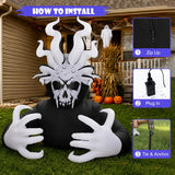 6FT Halloween Inflatable Outdoor Decorations, Blow Up Octopus Death Reaper with Built-in Bright LEDs, Yard Lawn Garden Party Decor