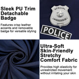 Police Officer Costume for Women, 5 PCS Flirty Navy Blue V-Neck Cop Uniform Dress Set, Halloween Cosplay Outfits