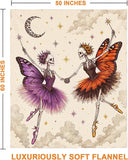 Halloween Blanket with Butterfly Skeleton Ballerinas