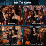 Halloween Black Witch Costume Accessories for Women, Party Dress-Up Outfit