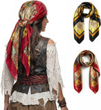 2-Pack Pirate Costume Accessories Head Scarf for Women