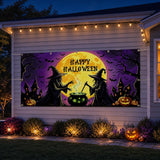Halloween Garage Door Cover, Witch Cauldron Banner, 7 x 16 Ft