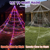 455 LED Halloween Lighted Giant Spider Web Decorations Outdoor