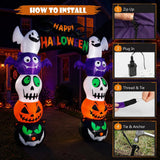 Halloween Inflatable Archway 8FT Walk Through Pumpkin Ghost