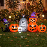 8FT Halloween Inflatable Pumpkin Outdoor Decor with LED Lights