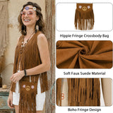 Halloween Hippie Costume Accessories Set, Brown Tassel