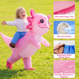 Inflatable Axolotl Costume Kids, Funny Ride-on Blow Up Outfit