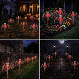 Solar Halloween Outdoor Skull Stake Lights, 8 Modes Remote