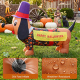 4FT Halloween Inflatable Outdoor Dog Decorations, Blow Up Dachshund with Built-in Bright LEDs, Yard Lawn Garden Party Decor