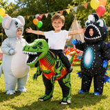 Inflatable T-Rex Costume for Kids, Funny Blow Up Ride-on Dino