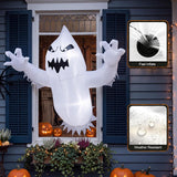 3.5FT Halloween Inflatable Outdoor Decorations, Blow Up Window Ghost with Built-in Bright LEDs, Yard Lawn Garden Party Decor