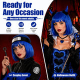 Short Royal Blue Bob Wig with Bangs for Women