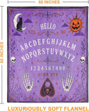 Halloween Blanket, Witchy Purple Ouija Board Skull Blanket
