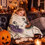 Halloween Blanket with Butterfly Skeleton Ballerinas