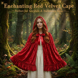 Red Hooded Short Cape for Women