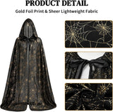 Halloween Gold Hooded Costume Cloak