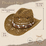 Straw Cowgirl Sun Hat with Bands for Women and Men