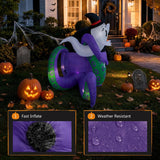 10FT Halloween Inflatable Outdoor Decorations, Blow Up Purple Octopus Ghost with Built-in Bright LEDs, Yard Lawn Garden Party Decor