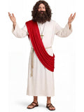 Men's Jesus Costume Adult Biblical Robe Costume with Accessories Halloween Cosplay Costume