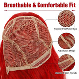Short Red Bob Wig with Bangs for Women