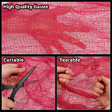 6-Pack Pink Creepy Cloth, Halloween Gauze Spider Web Decor